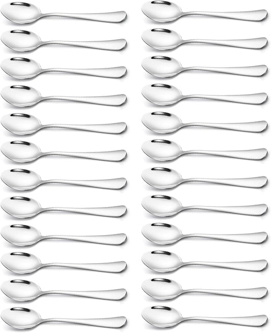 24-Piece Premium Stainless Steel Teaspoon Set, 6.7 Inches, Mirror Finish, Dishwasher Safe
