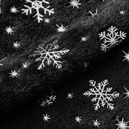 Set of 2 Christmas Decorative Throw Pillow Covers Soft Faux Fur Winter Pillow Covers with Silver Snowflake Glitter Holiday Festival Pillowcases for Couch Sofa Bed, 18×18Inch, Black