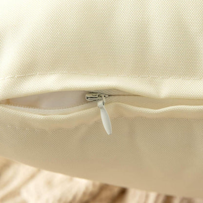 Pack of 2 Decorative Outdoor Waterproof Pillow Covers Garden Cushion Sham Throw Pillowcase Summer Shell for Patio Tent Couch 18X18 Inch Beige