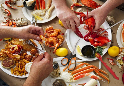 4-Person Seafood Tools Set Includes 2 Crab Crackers, 4 Lobster Shellers, 4 Crab Leg Forks/Picks and 1 Seafood Scissors - Nut Cracker Set