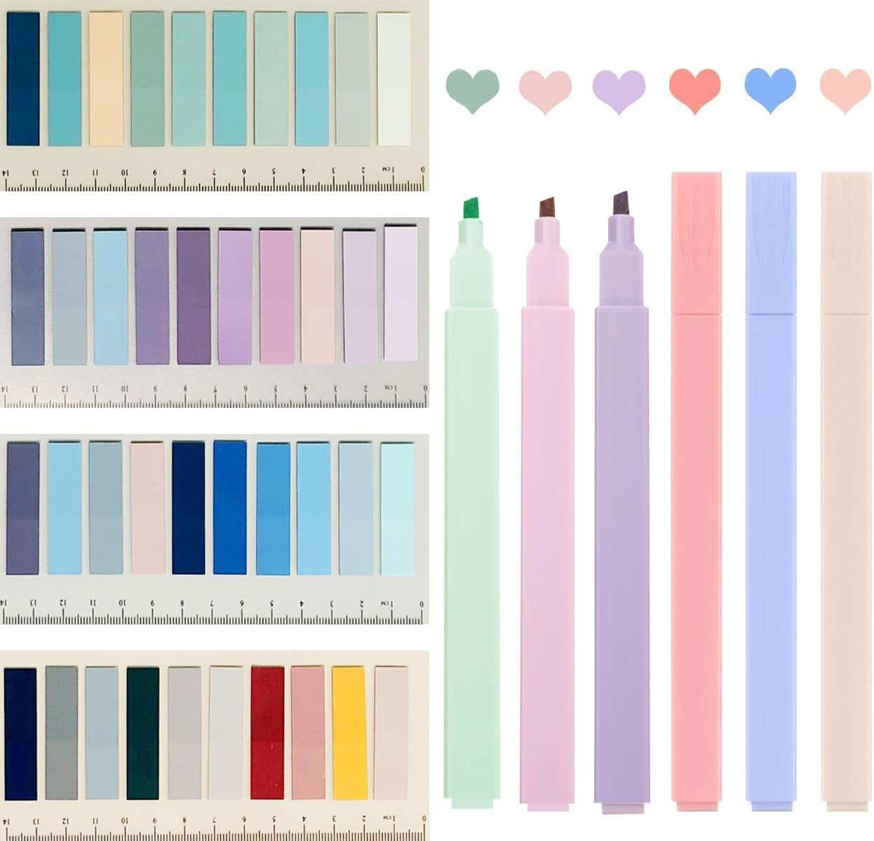 Sticky Book Tabs with Highlighers, 800 PCS Annotation Tabs for Annotating Books, Moran and Di Writable Page Flags Marker, Sticky Notes Index Tabs for Files Classification, 6 PCS Highlighters