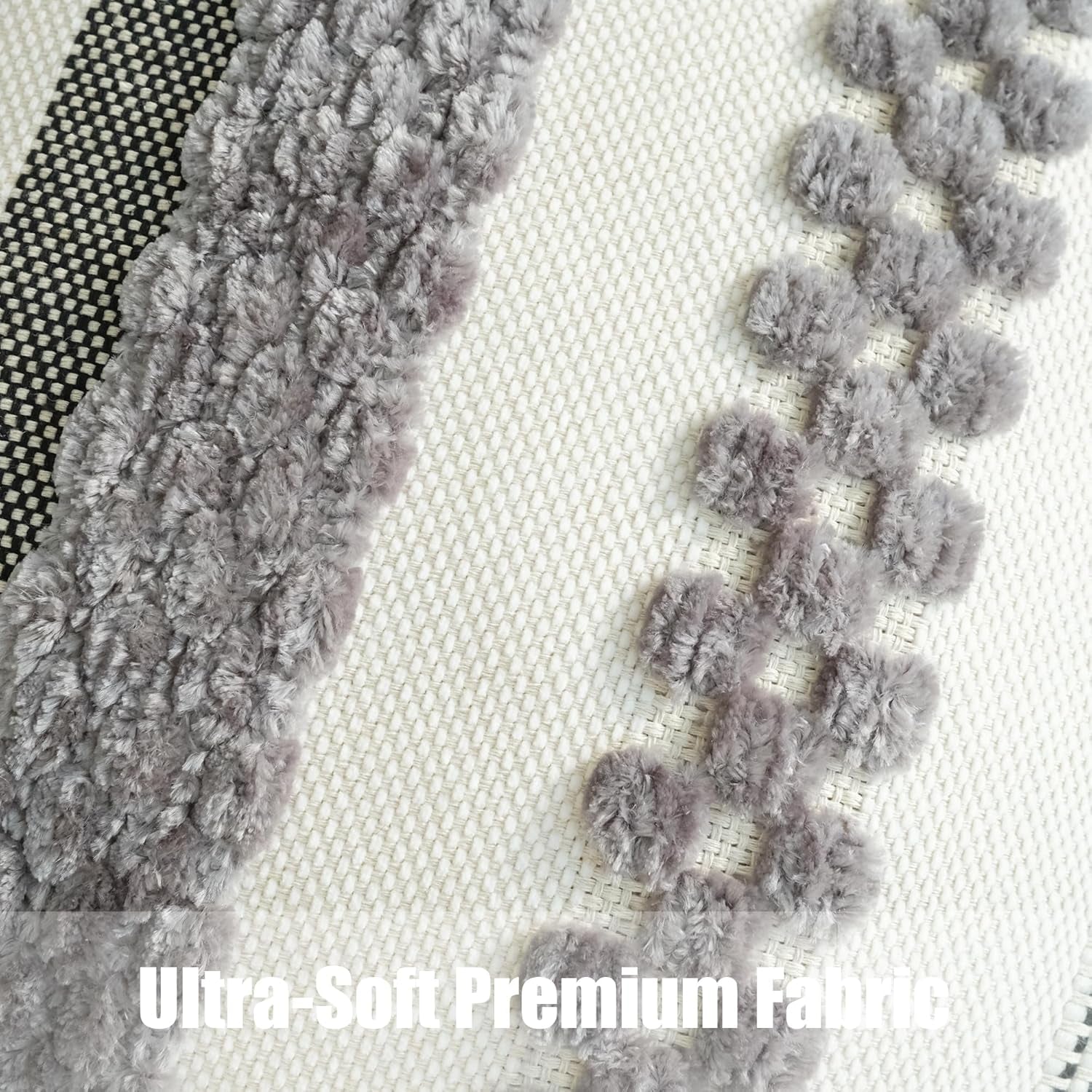 Pack of 2 Boho Throw Pillow Covers Accent Striped Pillowcovers Farmhouse Decorative Cushion Case Home Decor 18 X 18 Inch Grey