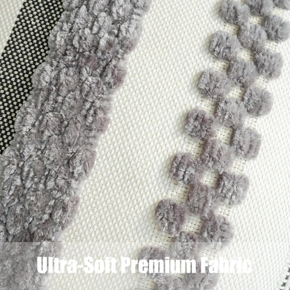 Pack of 2 Boho Throw Pillow Covers Accent Striped Pillowcovers Farmhouse Decorative Cushion Case Home Decor 18 X 18 Inch Grey