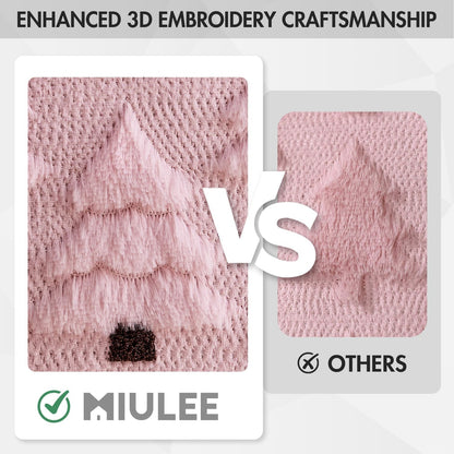 Christmas Tree Decorative Pillow Covers Faux Fur Wool Throw Pillows Soft Plush Cushion Covers Set of 2 Xmas Home Decor Winter Holiday for Sofa Couch Livingroom Bed 18X18 Inch Pink