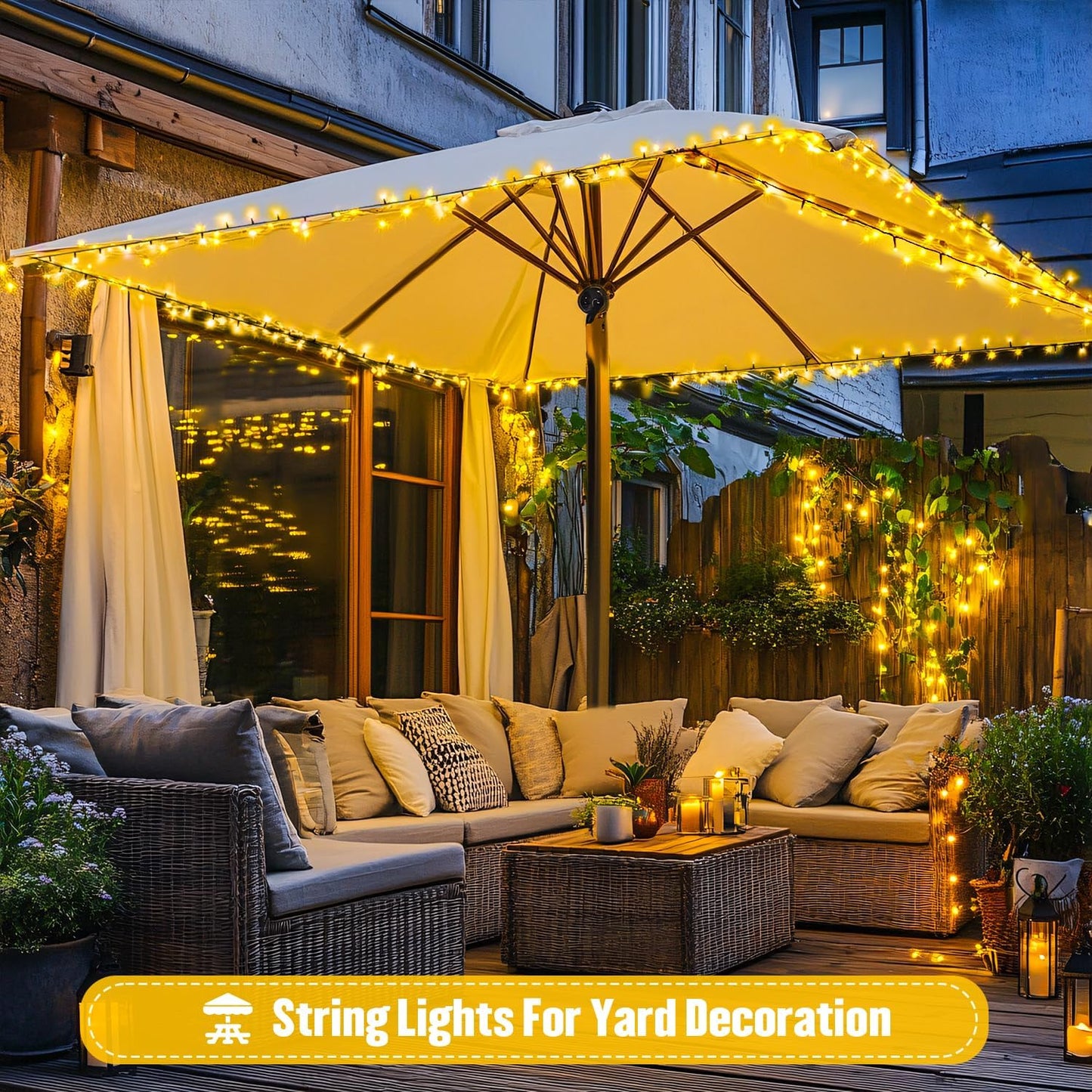 Battery Operated String Lights Indoor Outdoor, 2 Pack 100 LED Battery Twinkle Lights with Remote, Warm White Christmas Light for outside Christmas Tree House Garden Decor