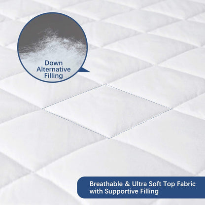 Short King RV Mattress Pad Waterproof 72X75 Inch, Absorbent and Quilted Mattress Topper Protector, down Alternative Filling RV Short King Mattress Protector