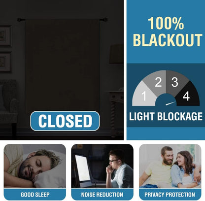 100% Blackout Tie up Curtains for Bathroom Window Thermal Insulated Small Curtains 45 Inches Long Rod Pocket Balloon Shades with Black Liner, Pumice Stone