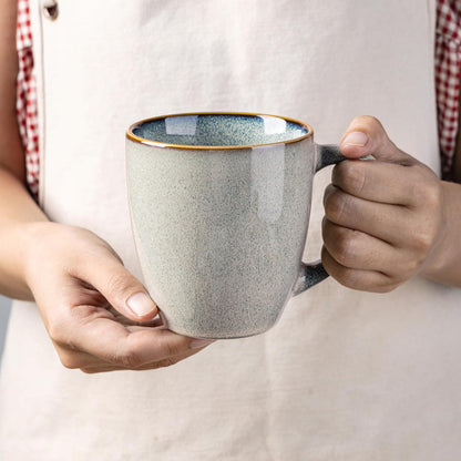 Ceramic Coffee Mug Set of 6, 12 Oz Stoneware Cups for Versatile Beverages, Lightweight and Dishwasher/Microwave Safe