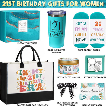 21St Birthday Gifts for Her Women, Cool Fabulous Gifts for 21 Year Old Female Best 21 Year Old Birthday Gifts Ideas Happy 21St Birthday Gifts Baskets for Women Her Sister Friends Daughter Girlfriend