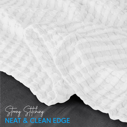 White 100% Cotton Waffle Blanket 300 GSM [Queen - 90X90 Inch] Soft Lightweight Breathable Bed Blanket for All Season
