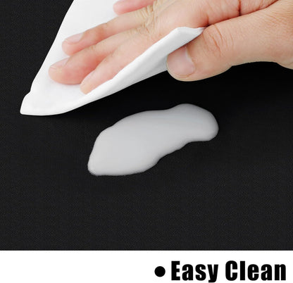 Rectangle Vinyl Tablecloth, Waterproof Spillproof Plastic Flannel Backed Table Cloth, Wipe Clean Table Cover for Dining, Buffet Parties and Camping (Black, 54" X 78")