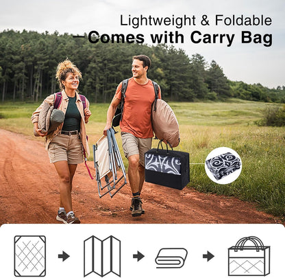 Outdoor Rug Waterproof 5X8 Ft Clearance, Reversible Outdoor Plastic Straw Rug with Floral Pattern, RV Mat for Patio, Camping, Balcony, Deck, Backyard, Black & White