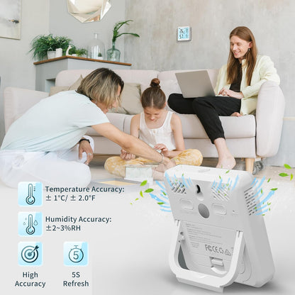 Digital Hygrometer Indoor Thermometer for House, Room Thermometer with 3S Fast Refresh & Max Min Records, Temperature Monitor Humidity Meter with Backlight, White