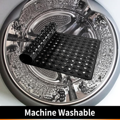 Bath Mat Set Non Slip, Machine Washable Water Absorbent, Ultra Soft Plush Microfiber, Drain Holes Suction Cups, Bathroom Essentials for Tub Shower Floor