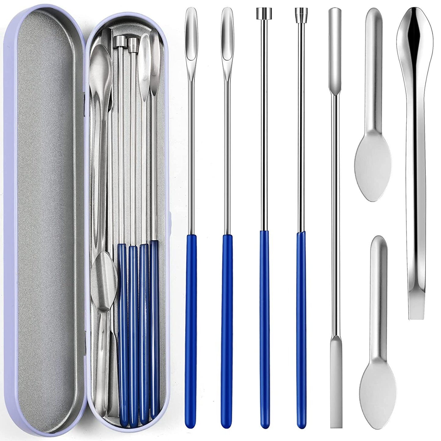 8 Piece Capsule Filling Machine Kits for Empty Pill Capsules Filler, Home & Lab Supplies - Micro Tiny Spoon Spatula, Lab Scoop Filling Tray, Herb Powder Tamper Tool, Gel Capsules Size #000 00 0 1 2 3