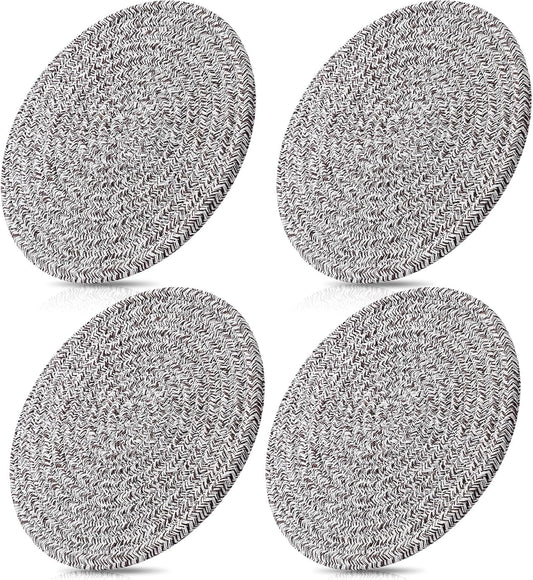7 Inch Trivets/Potholders 4 Set Cotton Thread Weave Trivets for Pots and Pans - Large Coasters/Hot Pads to Protect Desktop & Countertop - Mix Deep Coffee