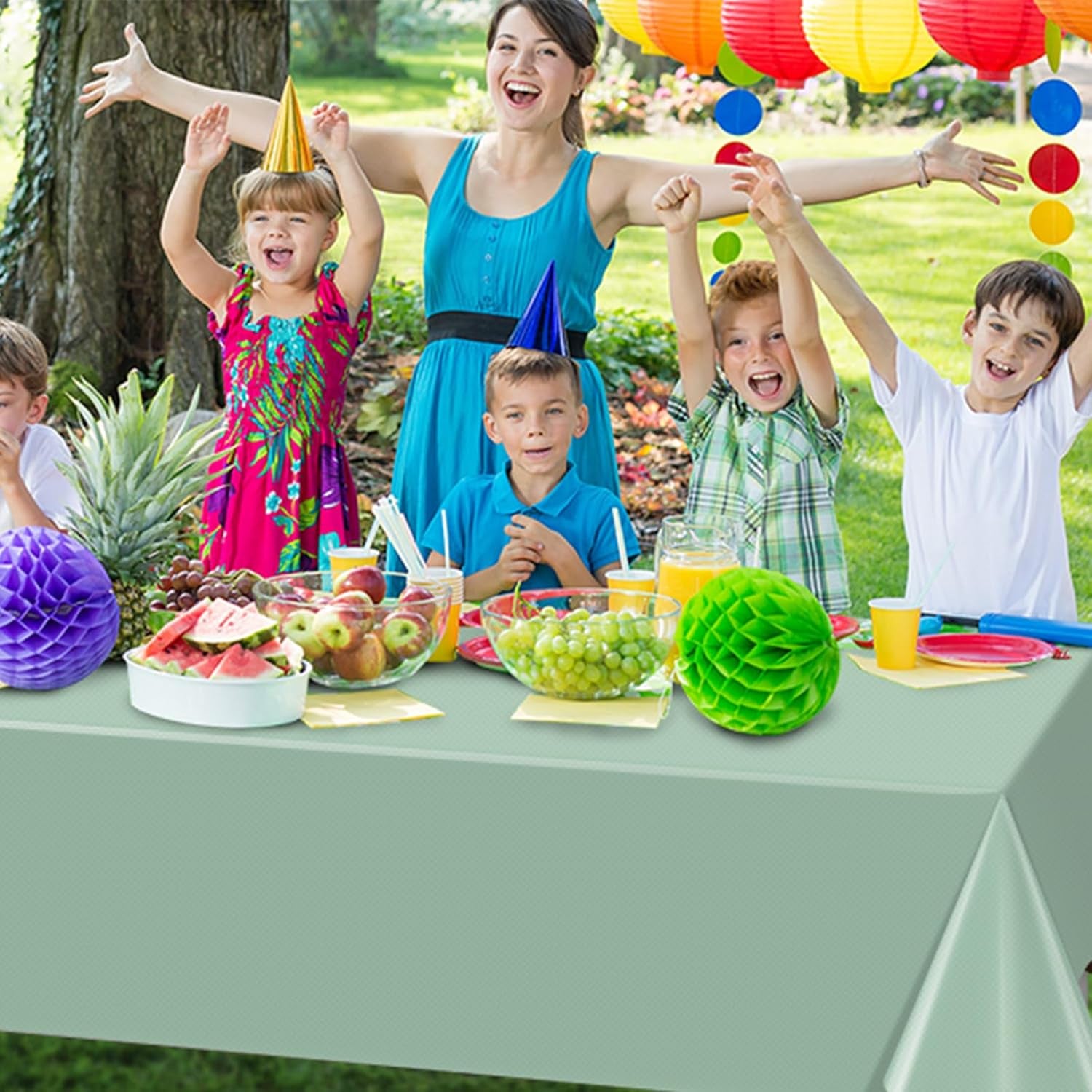 54 Inch×300 Feet Sage Green Tablecloth Roll Disposable Rectangle Light Green Table Cloth Roll Plastic Table Covers with Slide Cutter for Birthday Bridal Wedding Baby Shower Party Decorations