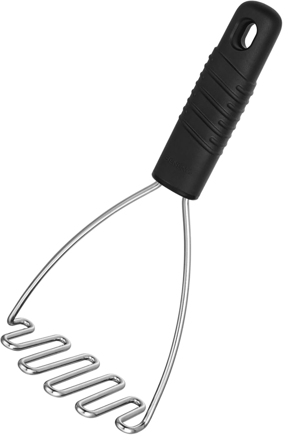 Stainless Steel Wire Potato Masher, Heavy Duty Sturdy Easy Grip Masher Kitchen Tools with Non-Slip Soft Rubber Handle, Effortless Mashing Tool for Potatoes, Avocados, Dishwasher Safe, Rustproof