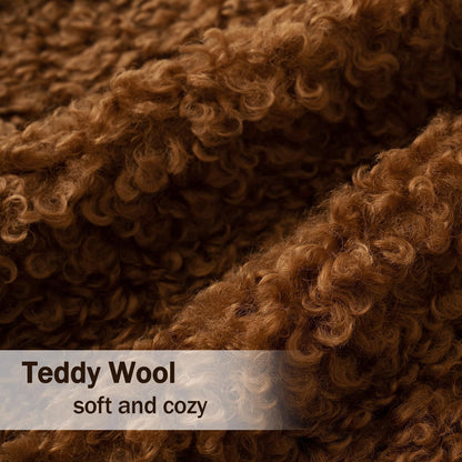 Pack of 2 Faux Fur Throw Pillow Covers 18X18 Inch Bronze Boucle Decorative Sherpa Pillow Covers Fuzzy Accent Soft Sheepskin Fleece for Boho Home Decor Sofa Living Room Couch Bed