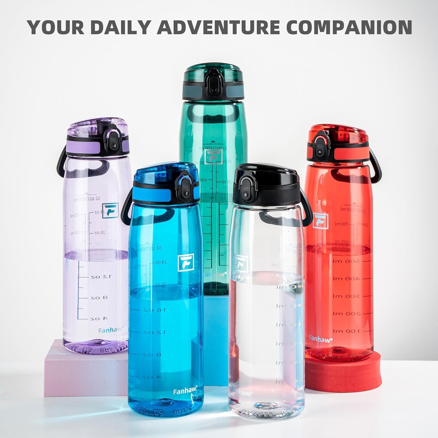 32 Oz Tritan Water Bottle with Chug Lid - Clear, Bpa-Free, Lightweight, Wide Mouth, Leak-Proof, Perfect for Gym, Travel, School, Office, and Sports (Baby Blue)