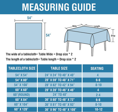 Linen Textured Table Cloths 54 X 54 Inch Premium Solid Tablecloth Spill-Proof Waterproof Table Cover for Dining Buffet Feature Extra Soft and Thick Fabric Wrinkle Free, Grey