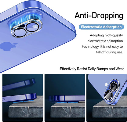 4-Pack Camera Lens Protector for Iphone 17 6.3"/ Iphone 16 6.1”/16 plus 6.7” Screen Protector Tempered Glass [Case Friendly][New Rersion],Scratch-Resistant,Clear+Black Circle