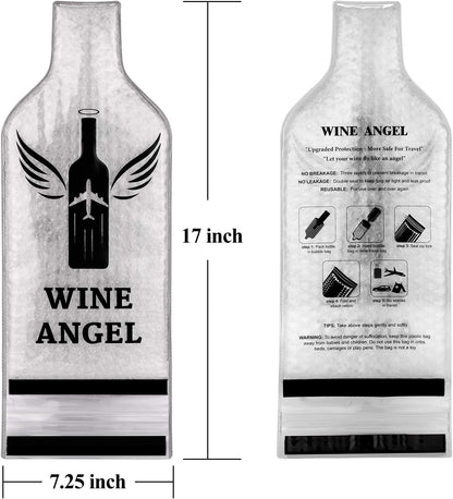 [UPGRADED PROTECTION] 4 Set (8 Pcs) Reusable Wine Bags for Travel, Wine Travel Protector, Bottle Travel Sleeve Case for Airplane, Car, Cruise, TRIPLE Protection Luggage Leak-Proof Safety Impact Resist