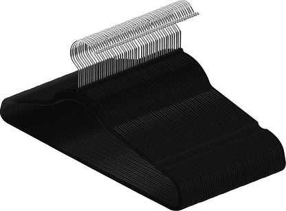 Velvet Hangers 50 Pack - Non-Slip Suit Hangers with 360 Degree Rotatable Hook - for Pants, Coats, Shirts & More (Black)