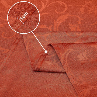 Rectangle Thanksgiving Tablecloth, Waterproof Jacquard Fall Table Cloth, Damask Cloth Table Cover for Harvest Decor (60" X 84", Rust Vine Pattern)