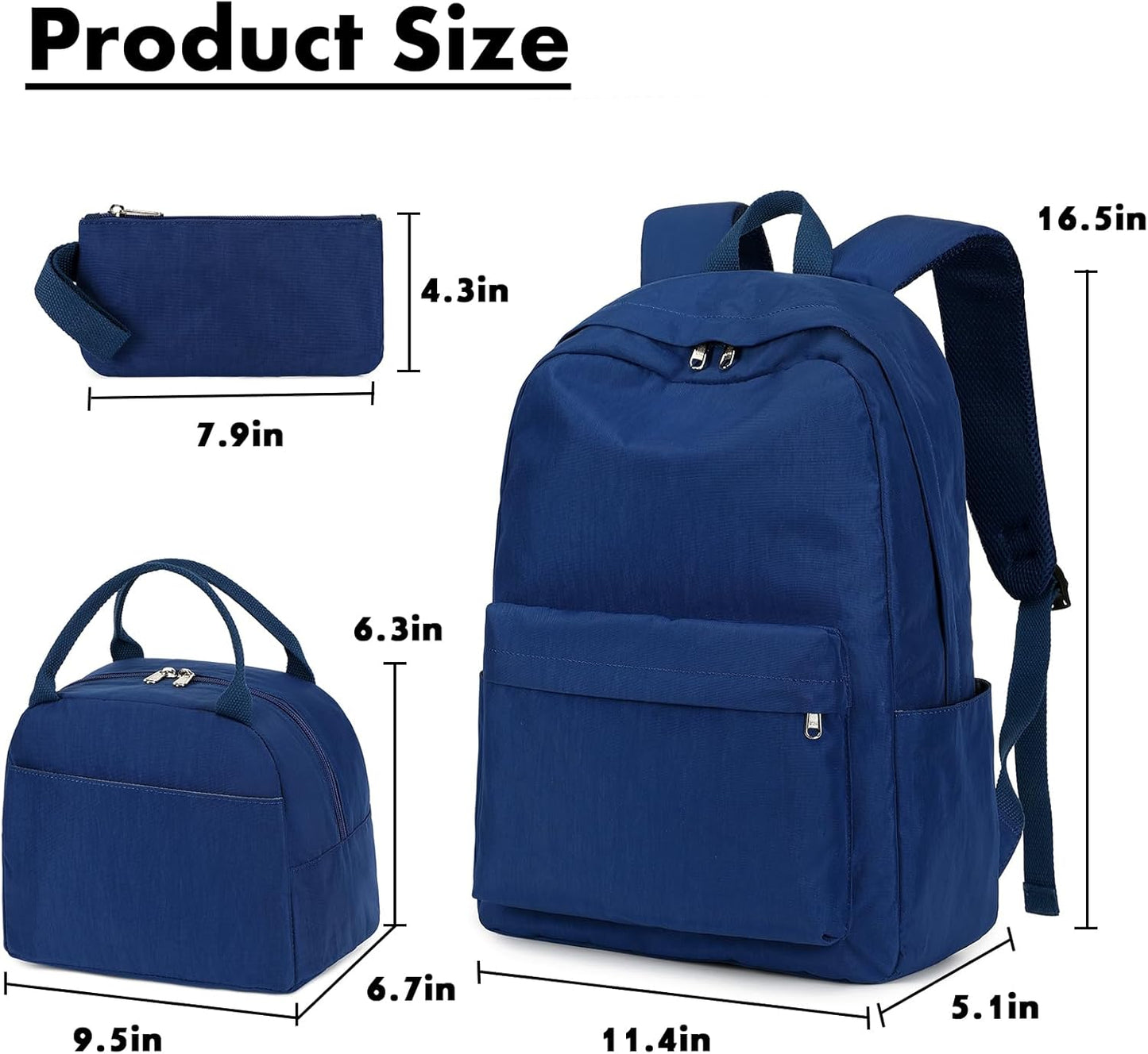 Teens Backpack Set Girls School Backpack Lunch Box Pencil Bags Student Bookbags 3 in 1