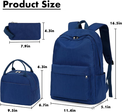 Teens Backpack Set Girls School Backpack Lunch Box Pencil Bags Student Bookbags 3 in 1