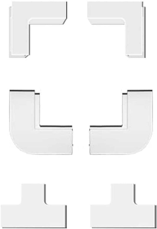 Cable Management Connector Accessory Pack for  Cord Hider Cable Hider CC01/CC01-15/CC10-2, 2 inside Elbows, 2 outside Elbows, 2 T Connectors, Fits for ASIN B07GPFDL1K/B08NJJWNQW/B0D6V561J1
