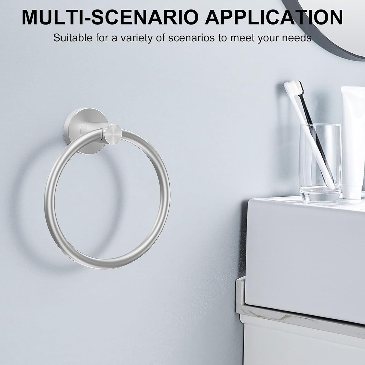 Towel Holder for Bathroom Wall & Toilet Paper Holder Wall Mount Silver Bathroom Toilet Paper Roll Holders 304 Stainless Steel Tissue Holder