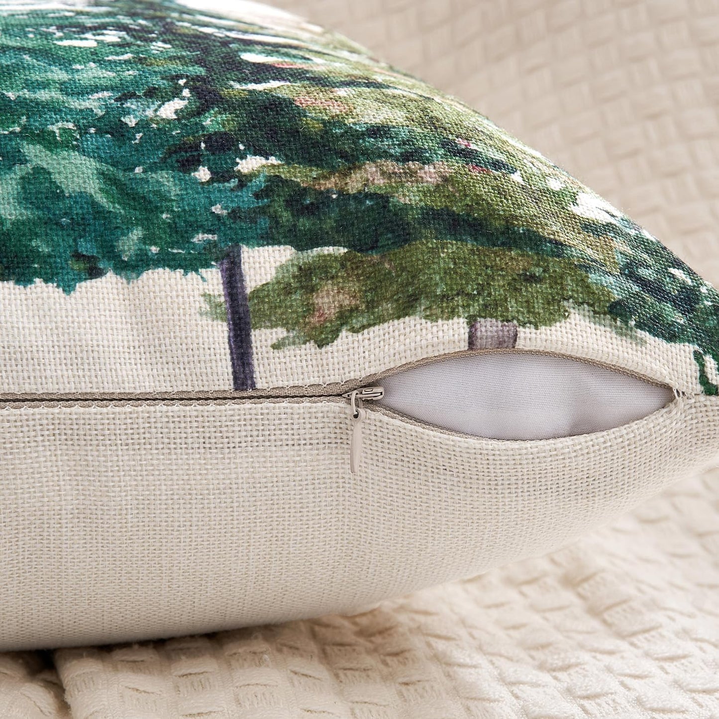 Set of 1 Holiday Christmas Decorative Pillow Cover 18X18 Inch Christmas Tree Throw Pillow Cases Winter Seasonal Cushion Cases Home Decors for Sofa Couch Bedroom