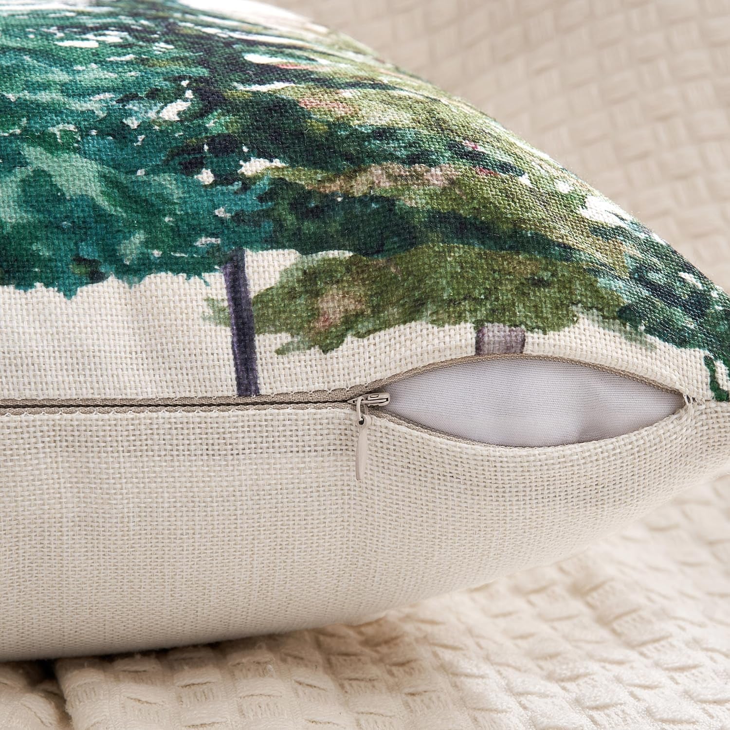 Set of 1 Holiday Christmas Decorative Pillow Cover 18X18 Inch Christmas Tree Throw Pillow Cases Winter Seasonal Cushion Cases Home Decors for Sofa Couch Bedroom