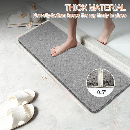 Bathtub Mat Non Slip, Bath Mat for Tub, Shower Mats for inside Shower, 16X46 Inch, PVC Loofah Bathroom Mats for Wet Areas, Quick Drying, Grey
