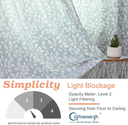 Anna White Green Valances for Windows 14 Inches Long 1 Pieces, Light Filtering Soft 3D Embossed Textured Fabric Curtains for Bedroom Basement Small Windows, 56Wx14L Inches