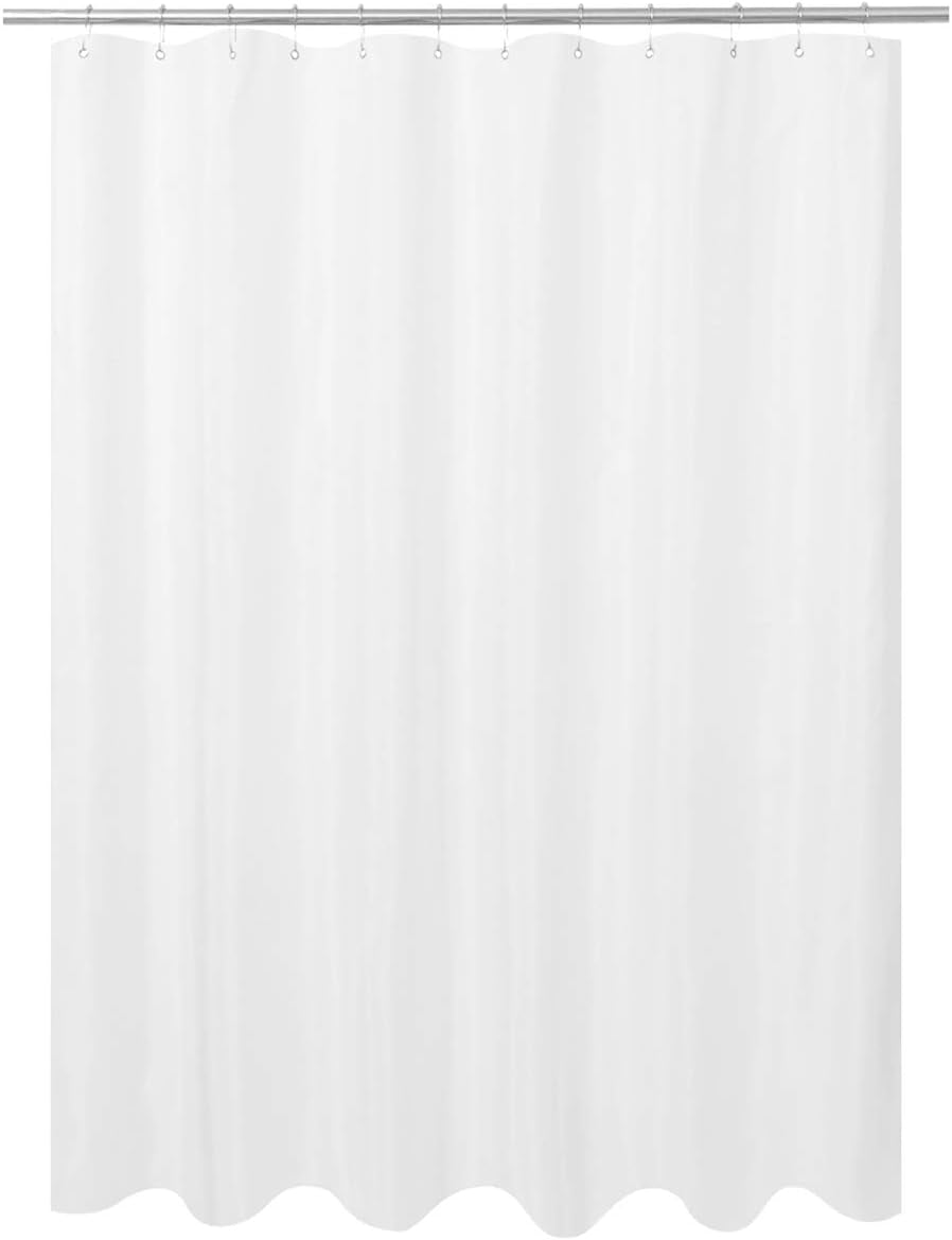Ultimate Waterproof Fabric Shower Curtain or Liner, Machine Washable, Breathable Fabric TPU Lining Bath Tub Shower Liner, White, 72X72 Inch