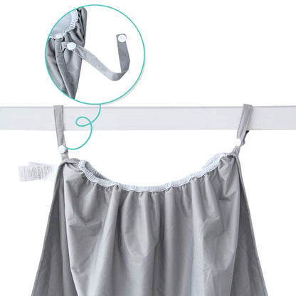 Reusable Diaper Pail Liner Bags 2 Pack for Ubbi Diaper Pail, Waterproof Larger Capacity & Washable Wet Bag for Dirty Diapers, Cloth Diaper, Laundry and Kitchen Garbage, Grey & White