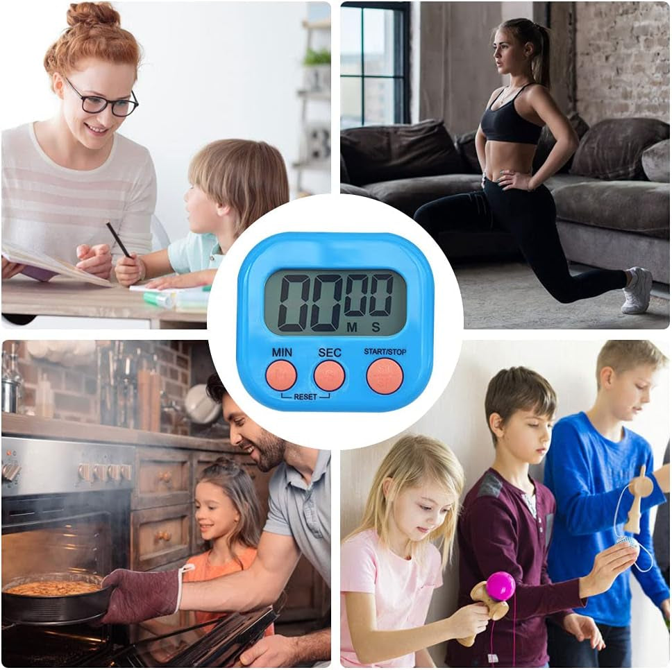 Timer for Kids,Oversized Display,Kitchen Timer Digital,Magnetic Back,Loud Ring,Stand for Cooking,Classroom,Bathroom,Teachers,Kids（Blue）