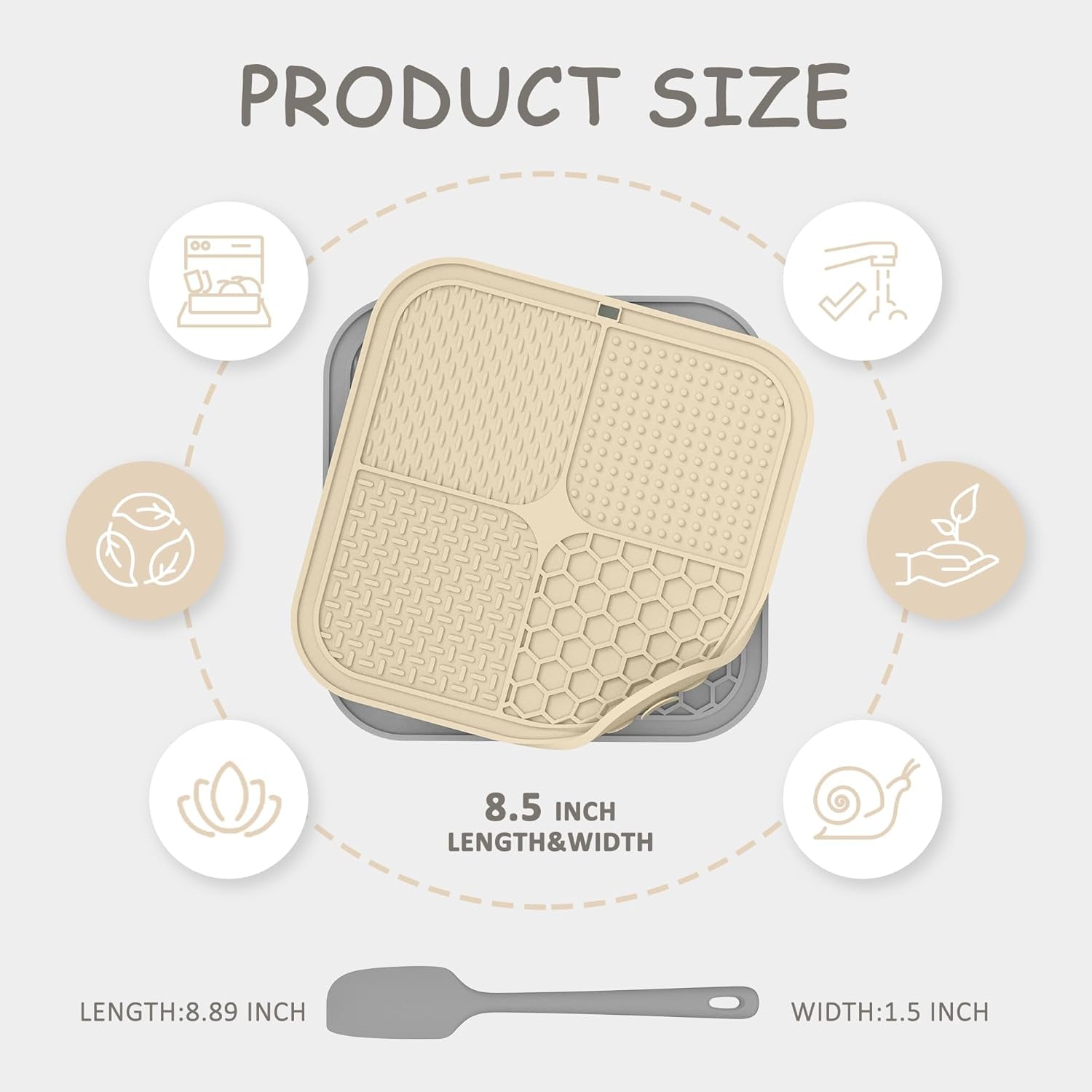 2 Pack Lick Mat for Dogs,Cats,Upgraded 8.5×8.5 Inches Licking Mats with Suction Cups,Slow Feeder Licking Pad for Anxiety Relief and Boredom Reducer,Suitable for Dog Training Set 2