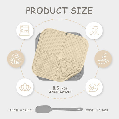 2 Pack Lick Mat for Dogs,Cats,Upgraded 8.5×8.5 Inches Licking Mats with Suction Cups,Slow Feeder Licking Pad for Anxiety Relief and Boredom Reducer,Suitable for Dog Training Set 2