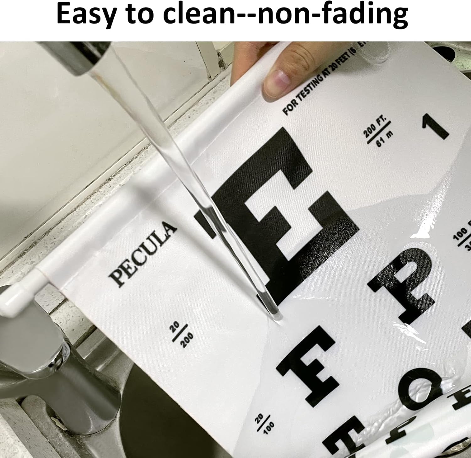 Eye Chart, Snellen Eye Chart, Canvas Wall Chart Non-Reflective, Hang Wooden Framed Eye Charts for Eye Exams 20 Feet 11 X 22 In.