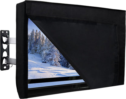 Outdoor TV Cover for 36 to 38 Inch with Openable Front Flap for Watching TV, Convenient Use without Remove, Durable TV Cover with Free Cleaning Cloth