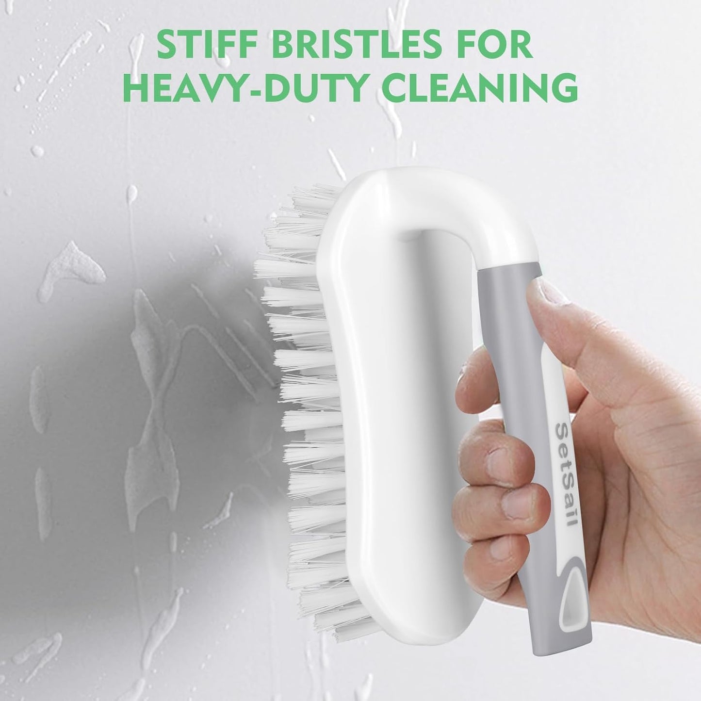 Scrub Brush, Heavy-Duty Scrub Brushes for Cleaning with Stiff Bristles Cleaning Brush for Shower, Bathroom, Carpet, Kitchen and Bathtub Scrubber - 2 Pack