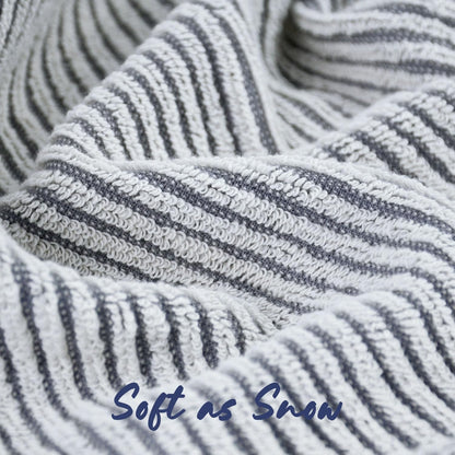 Wash Cloths for Showering, 12 Washcloths with Stylish Jacquard Weaved Design, Cotton Washcloth Set, 13 X 13 Inches, Gray