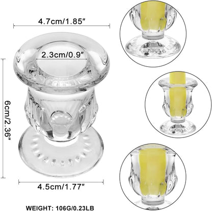 Glass Taper Candle Holder Set of 24 - Clear Crystal Candlestick Holders for Tapered Candles, Elegant Candle Stick Holder Set for Wedding Party Christmas Thanksgiving Festival (24, Transparent)