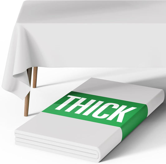 Rectangle Table Cloth 60" X 84" – Durable Polyester Tablecloth Offers Reusable & Washable Protection, Ideal for Outdoor Party, Picnic, Wedding, Banquet and Birthday, 1 Pack, White