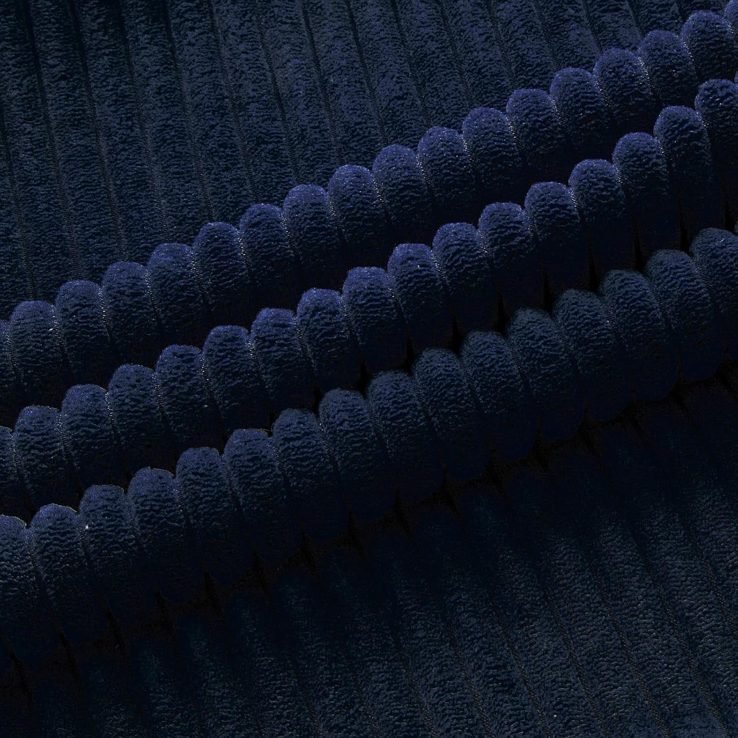 Set of 2 Navy Blue Boho Lumbar Rectangle Decorative Throw Pillow Covers 12X20 Inch with Diagonally Pattern for Couch Bed Sofa, Soft Corduroy Accent Modern Farmhouse Home Decor 30X50 Cm