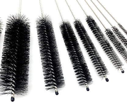 10 Piece Stainless Steel Straw Cleaning Brush Set - Durable Nylon Bristles - Multi-Size for Reusable Straws, Sippy Cups, and Narrow Neck Containers